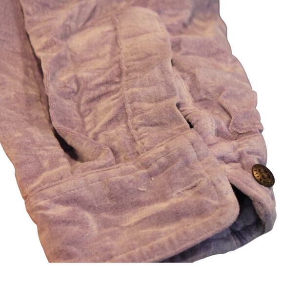 Vintage 90s Bill Blass Purple Crushed Velvet Oversize Button Down Shirt Size 1X - Picture 13 of 15